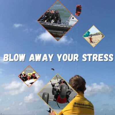 Blow Away Your Stress! Je kent de uitdrukking even de kop schoonmaken? Wij garanderen je met dit adrenalineverhogende programma de garantie van een stressvrij hoofd. Het ”on the edge” programma met de juiste mix van activiteiten. Het is aan jullie hoe ruig wij het maken.